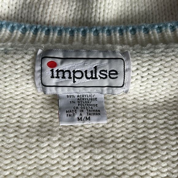 🌻4/$20 Vintage Pattern Knit Button Up Cardigan By Impulse Made In Taiwan Medium - Picture 10 of 16